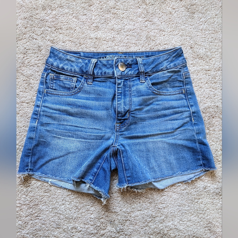 AE Hi-Rise Shortie Denim Shorts